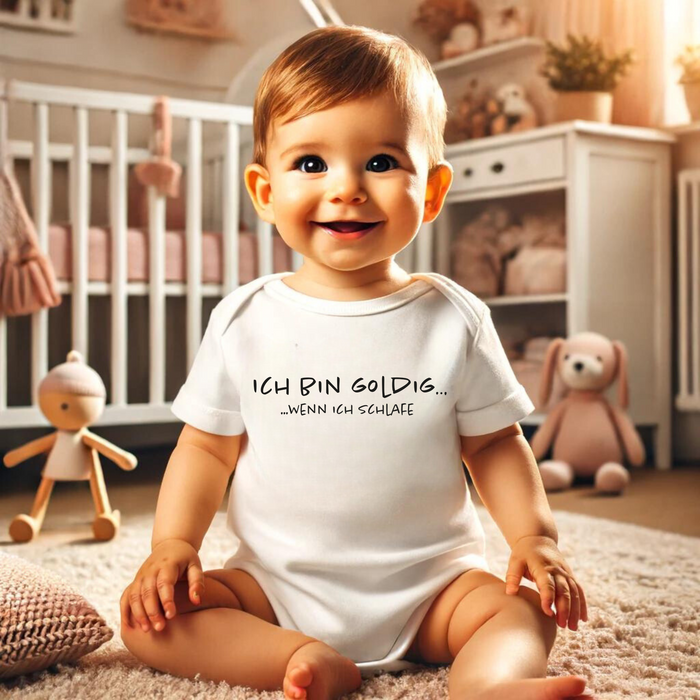 Baby Bio Kurzarm-Body "Goldig"