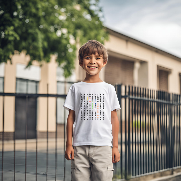 Kinder Heavy Cotton T-Shirt "Schulkind Buchstaben Bunt"