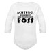 Baby Bio-Langarm-Body - Boss - weiß
