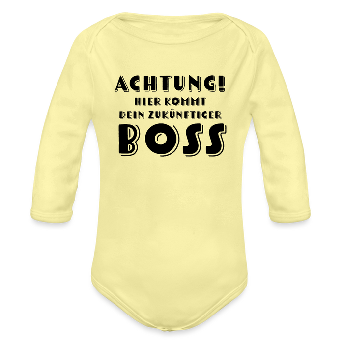 Baby Bio-Langarm-Body - Boss - Hellgelb
