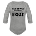 Baby Bio-Langarm-Body - Boss - Grau meliert