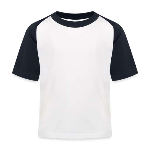 Kinder Baseball T-Shirt - Personalisierbar - Weiß/Navy