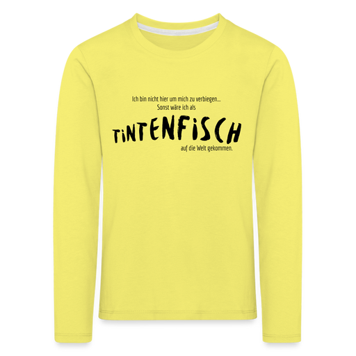 Kinder Premium Langarmshirt - Tintenfisch - Gelb