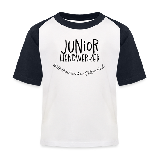 Kinder Baseball T-Shirt - Junior Handwerker - Weiß/Navy