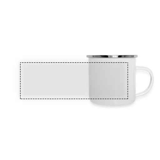 Panorama Emaille-Tasse - Personalisierbar - weiß