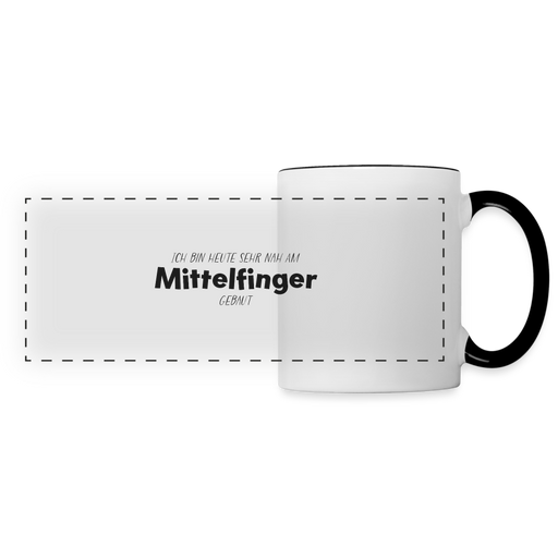 Panoramatasse - Nah am Mittelfinger gebaut - Weiß/Schwarz