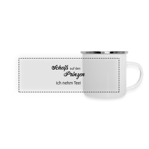 Panorama Emaille-Tasse - Scheiß auf den Prinzen - Tee - weiß