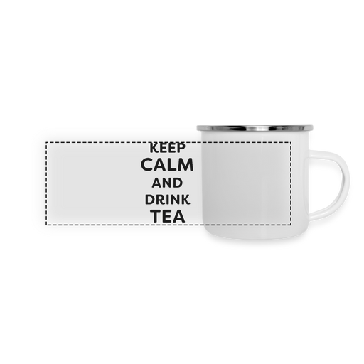 Panorama Emaille-Tasse - Keep Calm - Tee - weiß