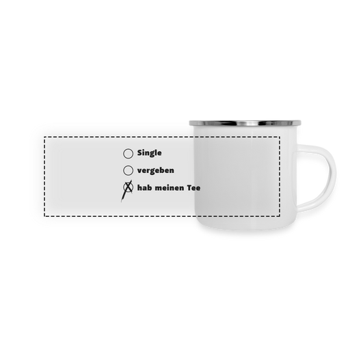Panorama Emaille-Tasse - Hab meinen Tee - weiß