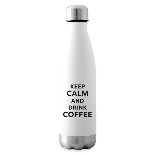 Isolierflasche - Keep Calm - Kaffee - weiß