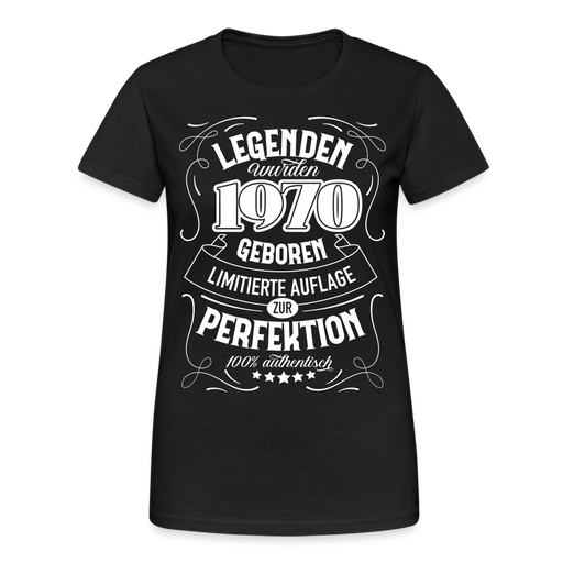 Frauen Gildan Heavy T-Shirt 1970 - Schwarz