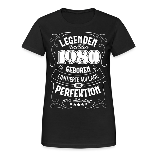 Frauen Gildan Heavy T-Shirt 1980 - Schwarz