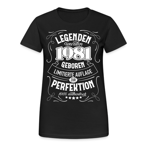 Frauen Gildan Heavy T-Shirt 1981 - Schwarz