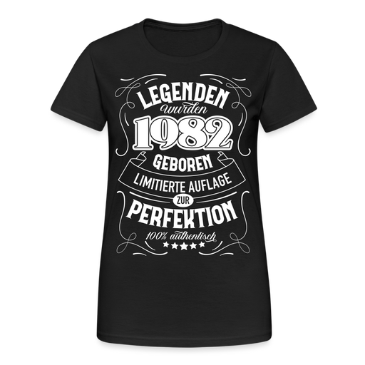 Frauen Gildan Heavy T-Shirt 1982 - Schwarz