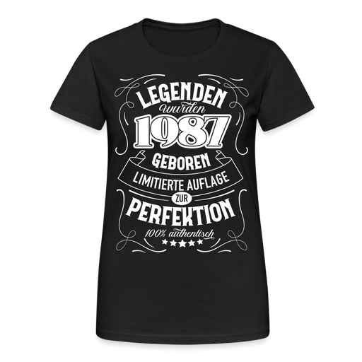 Frauen Gildan Heavy T-Shirt 1987 - Schwarz