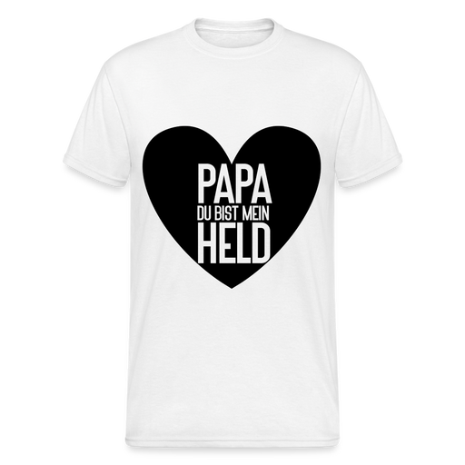 Papa ist mein Held Männer Gildan Heavy T-Shirt - weiß