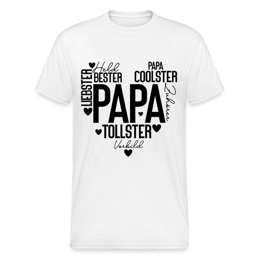 Herz Papa Eigenschaften Männer Gildan Heavy T-Shirt - weiß