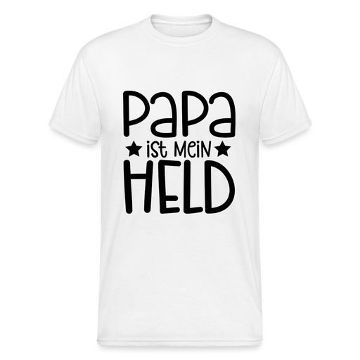 Papa ist mein Held Männer Gildan Heavy T-Shirt - weiß