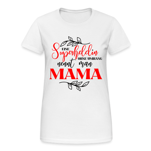 Superheldin Mama Frauen Gildan Heavy T-Shirt - weiß