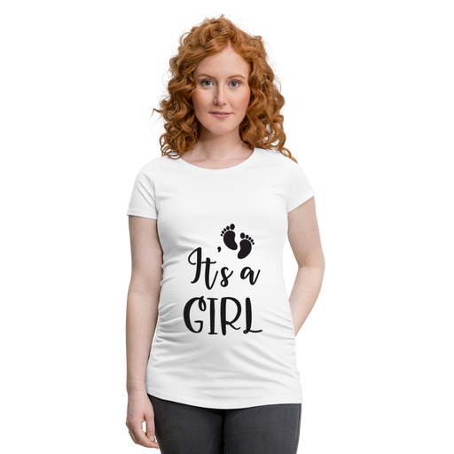 It`s a girl schwarz Schwangerschafts-T-Shirt - weiß