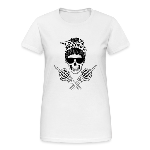 Skelett Mama Frauen Gildan Heavy T-Shirt - weiß