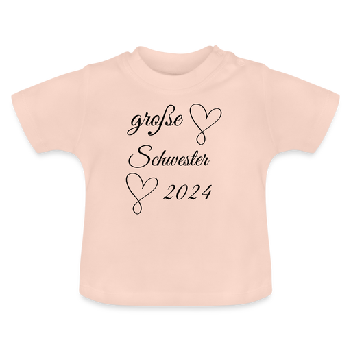 Baby T-Shirt - Igroße Schwester 2024 - Kristallrosa