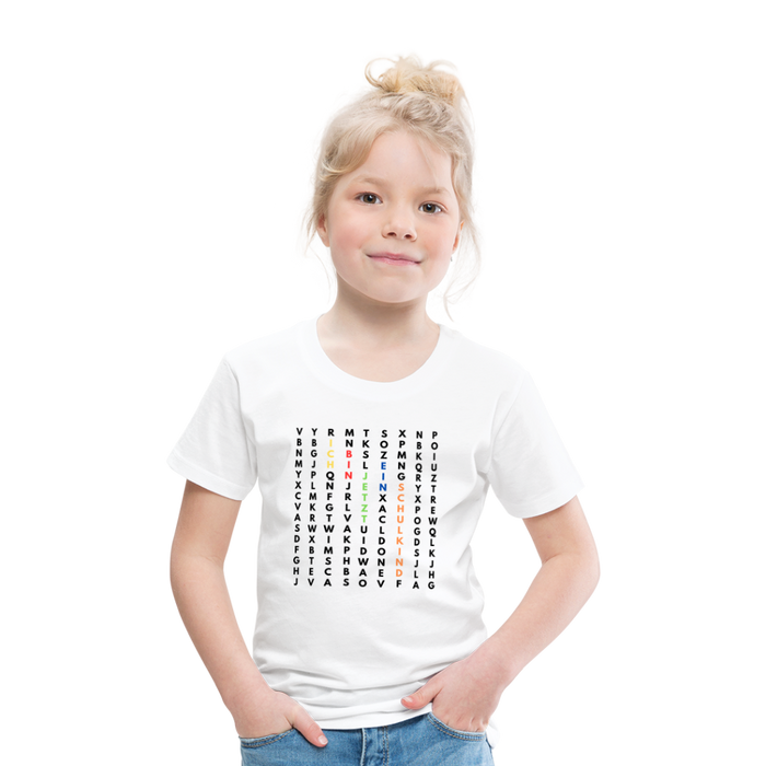 Kinder Heavy Cotton T-Shirt Schulkind Buchstaben bunt - Weiß