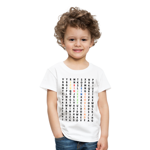 Kinder Heavy Cotton T-Shirt Schulkind Buchstaben bunt - Weiß