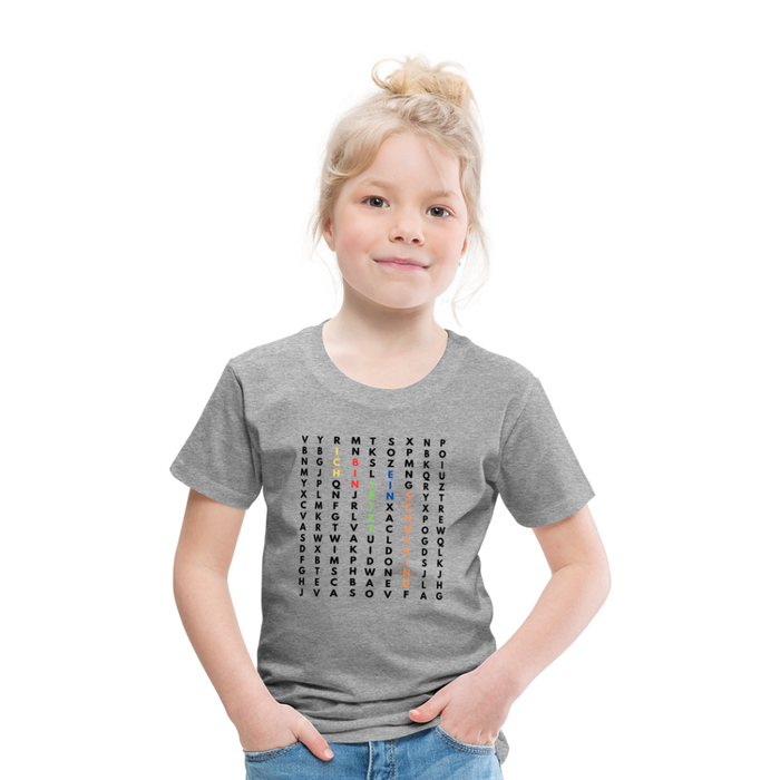 Kinder Heavy Cotton T-Shirt Schulkind Buchstaben bunt - Grau meliert