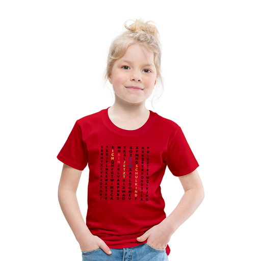 Kinder Heavy Cotton T-Shirt Schulkind Buchstaben bunt - Rot
