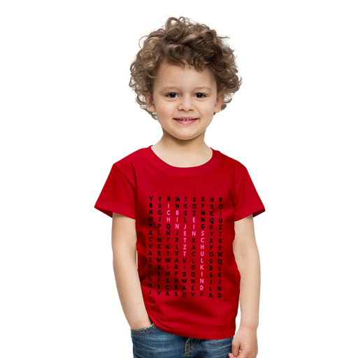 Kinder Heavy Cotton T-Shirt Schulkind Buchstaben rosa - Rot