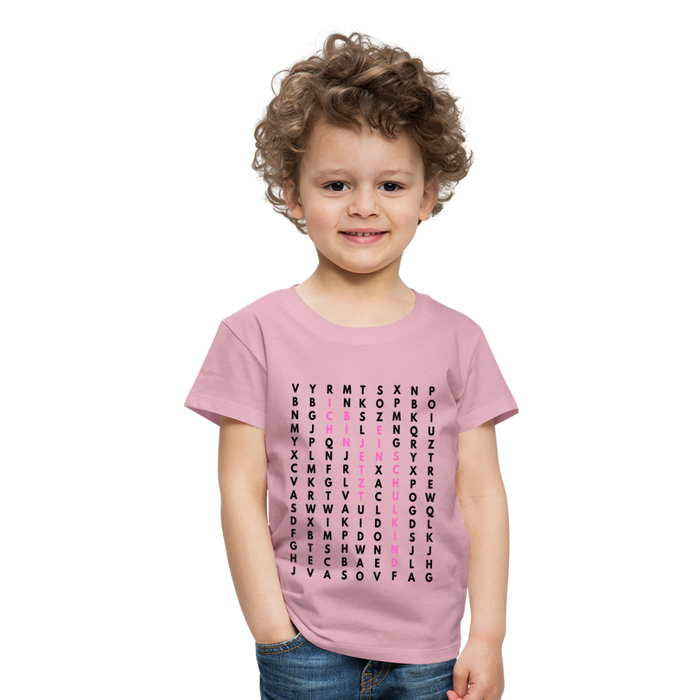 Kinder Heavy Cotton T-Shirt Schulkind Buchstaben rosa - Hellrosa