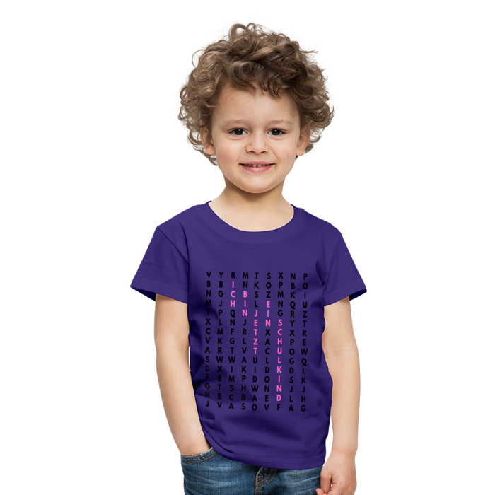 Kinder Heavy Cotton T-Shirt Schulkind Buchstaben rosa - Lila