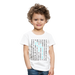 Kinder Heavy Cotton T-Shirt Schulkind Buchstaben blau - Weiß