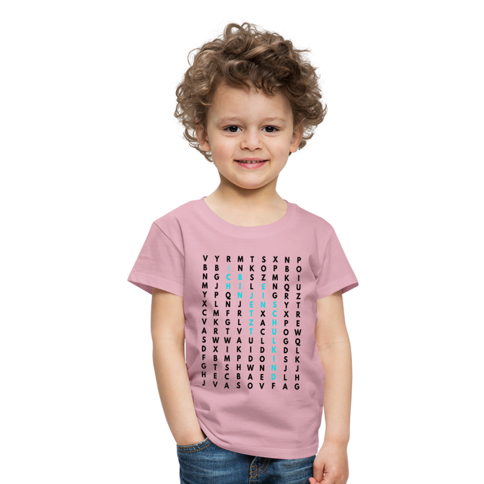 Kinder Heavy Cotton T-Shirt Schulkind Buchstaben blau - Hellrosa