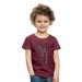 Kinder Heavy Cotton T-Shirt Schulkind Buchstaben blau - Bordeauxrot meliert