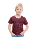 Kinder Heavy Cotton T-Shirt Schulkind Buchstaben blau - Bordeauxrot meliert