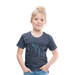 Kinder Heavy Cotton T-Shirt Schulkind Buchstaben blau - Blau meliert
