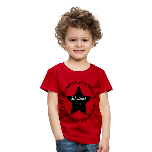 Kinder Heavy Cotton T-Shirt Schulkind 2024 - Rot