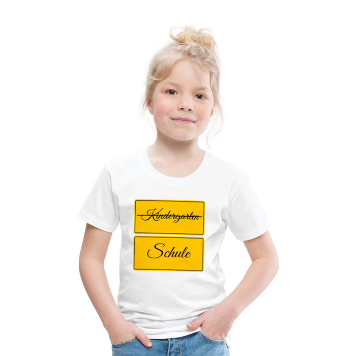 Kinder Heavy Cotton T-Shirt Schulkind 2024 mit drei Sternen - Weiß