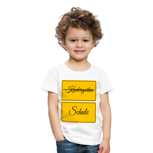 Kinder Heavy Cotton T-Shirt Schulkind 2024 mit drei Sternen - Weiß