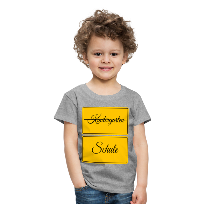 Kinder Heavy Cotton T-Shirt Schulkind 2024 mit drei Sternen - Grau meliert