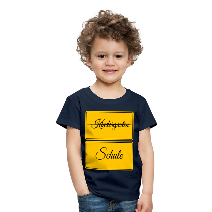 Kinder Heavy Cotton T-Shirt Schulkind 2024 mit drei Sternen - Navy