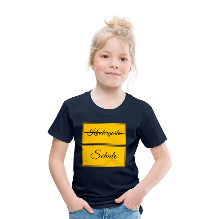Kinder Heavy Cotton T-Shirt Schulkind 2024 mit drei Sternen - Navy