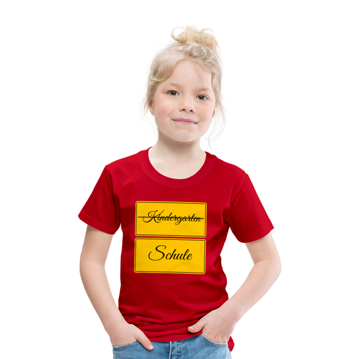 Kinder Heavy Cotton T-Shirt Schulkind 2024 mit drei Sternen - Rot