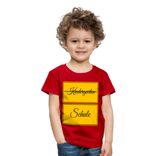 Kinder Heavy Cotton T-Shirt Schulkind 2024 mit drei Sternen - Rot