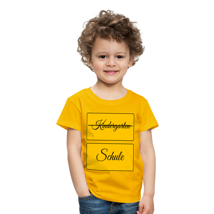 Kinder Heavy Cotton T-Shirt Schulkind 2024 mit drei Sternen - Sonnengelb