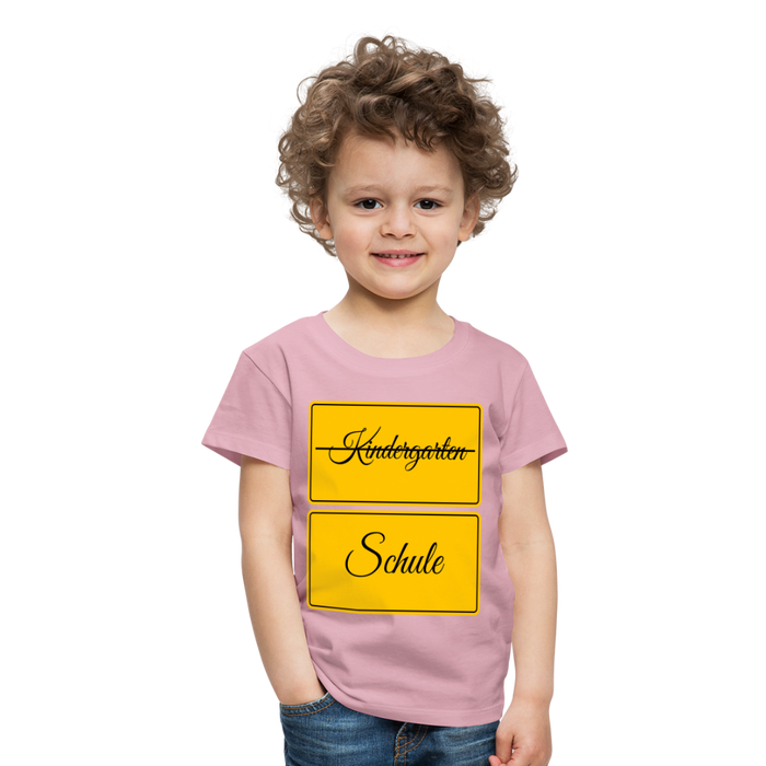 Kinder Heavy Cotton T-Shirt Schulkind 2024 mit drei Sternen - Hellrosa