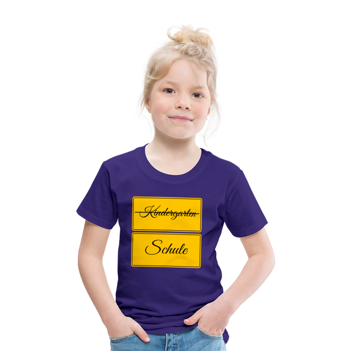 Kinder Heavy Cotton T-Shirt Schulkind 2024 mit drei Sternen - Lila