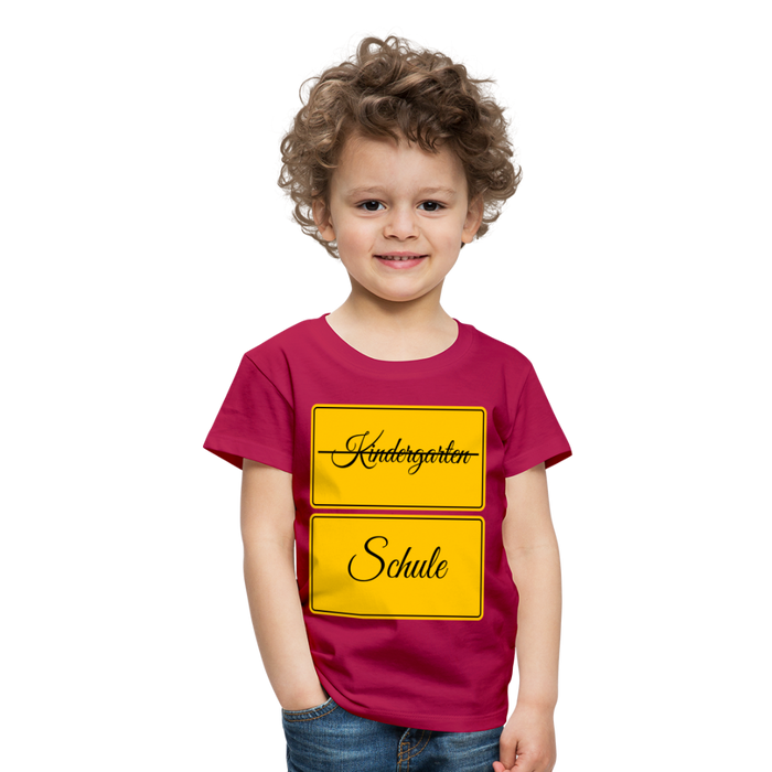 Kinder Heavy Cotton T-Shirt Schulkind 2024 mit drei Sternen - dunkles Pink